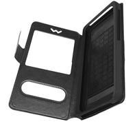 Housse Etui Folio Universel Double Fenêtre 5'' à 5.3'' - Noir