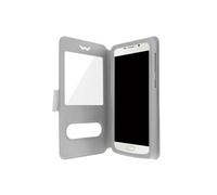 Étui pour Smartphone Universel Taille XXL Fenêtres D'affichage et Décrochage Argent
