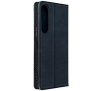 Coque et étui téléphone mobile Avizar Etui pour Sony Xperia 1 V Clapet Portefeuille Motif Damier Bleu Nuit