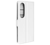 Étui pour Sony Xperia 1 VI Clapet Portefeuille Languette Magnétique Blanc