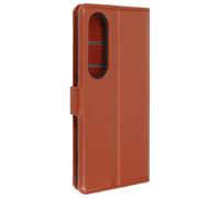 Étui pour Sony Xperia 1 VI Clapet Portefeuille Languette Magnétique Marron clair
