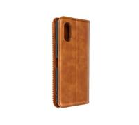 Étui pour Sony Xperia 5 V Portefeuille Motif Damier Collection Geo Marron