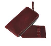 Étui pour Stylo Plume, Pochette pour Stylo Plume, Boîte à Crayons avec Fermeture éclair, Support d'affichage, Sac à stylos en Cuir PU pour Le Transport Quotidien, Les Voyages et Les Artistes créatifs