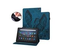 Etui pour tablette Amazon Fire HD 10 Plus (2021) Butterfly Design Premium Cuir Anti-Fall Protection Tablet Cover avec emplacements de carte et