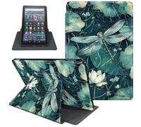 Étui pour tablette Amazon Fire HD 8 et 8 Plus (12e/10e génération, 2024/2022/2020), support rotatif à 360 degrés, fonction veille/réveil automatique, libellule 2