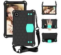 Étui pour tablette Blackview Tab 60 de 8,68 pouces adapté aux enfants, sangle d'épaule avec béquille, texture nid d'abeille, housse légère en mousse EVA résistante aux chocs, noir menthe