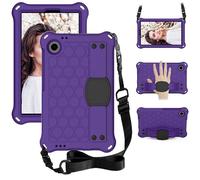 Étui pour tablette Blackview Tab 60 de 8,68 pouces adapté aux enfants, sangle d'épaule avec support, texture nid d'abeille, mousse EVA légère et résistante aux chocs, violet noir