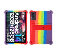 Étui pour tablette Blackview Tab 90 WiFi/Tab 9 WiFi 11" avec béquille PC, silicone souple, lavable, coin épais résistant aux chocs, arc-en-ciel