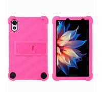 Étui pour tablette Blackview Zeno 1 8" - Adapté aux enfants - Antichoc - Silicone souple - Anti-chocs - Avec support réglable en PC (rose)