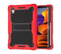 Étui pour tablette compatible avec Samsung Galaxy Tab S11 11" 2025 SM-X730 X736B, coque de protection hybride robuste, résistante aux chocs, coque de protection robuste, noir + rouge