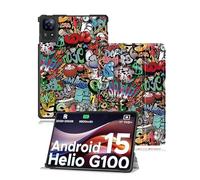 Étui pour tablette Doogee E3 11" - toergy fin - Support - Triple coque de protection rigide - Imperméable, résistante aux chocs et à la poussière - Style graffiti