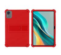 Étui pour tablette DOOGEE Tab U12 12" - En silicone souple résistant aux chocs - Avec support réglable en polycarbonate (rouge)