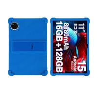 Étui pour tablette DOOGEE U11/U11 Pro, TECLAST P50/P50s 11" avec béquille en PC, silicone souple, lavable, coin épais résistant aux chocs, bleu