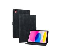 Étui FOXDOCK pour tablette iPad (2022) coque en TPU souple et durable avec support réglable, emplacements pour cartes et rainures antidérapantes-Noir Noir