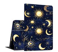 Étui pour tablette Kindle Fire HD 10 et 10 Plus 10,1" (13e/11e génération, sortie 2023/2021) en similicuir PU léger et fin réglable multi-angles avec fonction veille/réveil automatique, soleil, lune