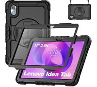 Étui Pour Tablette Lenovo Idea Tab 11 Pouces 2025, Support Rotatif À 360° Et Dragonne, Bandoulière, Porte-Stylo (Noir)[YH141]