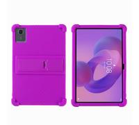 Étui pour tablette Lenovo Tab K11 Gen 2 TB-336ZU 11" 2025 - Convient aux enfants - Housse de protection en silicone souple antichoc avec support réglable en PC (violet)