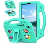 Étui pour tablette Lenovo Tab One 8,7" 2025 - Convient aux enfants - Poignée avec support - Joli dessin animé DIY - Housse légère en mousse EVA résistante aux chocs - Vert
