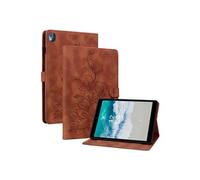 Etui FOXDOCK pour tablette Nokia T10 coque en TPU souple et durable avec support réglable, emplacements pour cartes et rainures antidérapantes-Marron