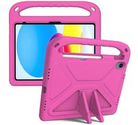 Étui pour Tablette PC Compatible avec iPad (A16) 11ème Génération 2025 Étui Antichoc Léger Poignée Support Housse de Protection Anti-Rayures Fabriqué en EVA Adapté aux Enfants Protection (Rose Rouge)