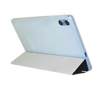 Étui pour tablette PC Teclast P33 P30 P30T 10,1 pouces, support pliable fin à trois volets, couverture rabattable avec coque arrière en TPU souple Blue