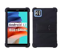 Étui pour tablette PRITOM B8 8" - Adapté aux enfants - Housse de protection en silicone souple antichoc avec support réglable en PC (noir)