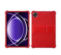Étui pour tablette Realme Pad 2 Lite 11" 2024 avec béquille en PC, silicone souple, lavable, coin épais résistant aux chocs, rouge