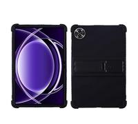 Étui pour tablette Realme Pad 2 Lite 11" 2024 avec béquille en PC, silicone souple, lavable, coin épais résistant aux chocs, noir