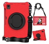 Étui pour tablette Samsung Galaxy Tab S6 10.5 2019 SM-T860/T865 pour enfants - EVA léger résistant aux chocs avec poignée rotative à 360° et support robuste avec sangle d'épaule, rouge