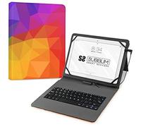 Subblim Étui pour tablette avec clavier micro USB - Type C, clavier espagnol, 11" pouces, fermeture magnétique, compatible avec les appareils Android, motif triangulaire