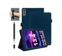 Étui pour tablette TABWEE T60 pro 13,4", daunke résistant aux chocs avec fente pour stylo, imperméable, anti-rayures, support multi-angle, avec dragonne, fin et durable, bleu