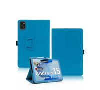 Étui pour tablette VekfulPC T20 10 pouces, yystao PU Cuir Housse de Protection Compatible avec VekfulPC Tablette T20 - Dragonne, Design Texture Peau Couverture Complète, Bleu Azur