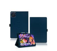 Étui pour tablette Zenva T90 11 pouces, yystao PU Cuir Housse de Protection Compatible avec Zenva Tablet T90 - Dragonne, Design texturé de la peau enveloppante, Bleu