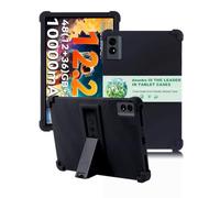 Étui pour Tabwee T60 12,2" 2026 - Coque en silicone souple daunke avec support pliable - Légère - Anti-chocs - Anti-rayures - Protection complète - Noir