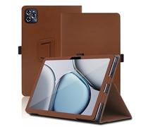 Étui pour TABWEE W90 11 Pouces, TABWEE W90 Coque Tablette, Housse de Protection avec Support Pliable, Porte-Crayon et Dragonne, Protection Totale. (Marron)