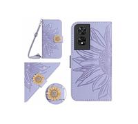 Etui pour TCL 40 NxtPaper 4G Salle de tournesol en relief avec du portefeuille de support de carte magnétique Diamants avec couvercle de bandoulière