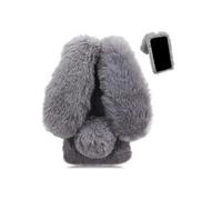 Etui Pour TCL 505 4G Belle PlushRabbit PlushCase Rabbit FurProtection Automne Et Hiver Gris