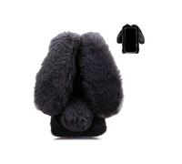 Etui Pour TCL 505 4G Belle PlushRabbit PlushCase Rabbit FurProtection Automne Et Hiver Noir