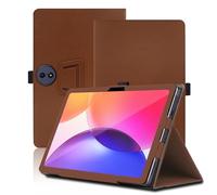 Étui pour TCL Tab A1 Plus 12.2 Pouces, TCL Tab A1 Plus Coque Tablette, Housse de Protection avec Support Pliable, Porte-Crayon et Dragonne, Protection Totale. (Marron)