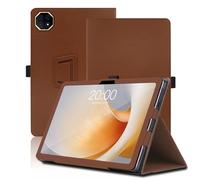 Étui pour Teclast T65 Plus 13.4 Pouces, Teclast T65 Plus Coque Tablette, Housse de Protection avec Support Pliable, Porte-Crayon et Dragonne, Protection Totale. (Marron)