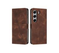 Etui pour Tecno Camon 40 Pro 4G Protection Flip Soft PU Le cuir couvercle en cuir compatible avec Tecno Camon 40 Pro 4G-Brun