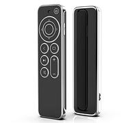 Etui pour Télécommande Apple TV 4k 2021 - Protection Souple TPU Contre Les Rayures et Chutes - Transparent avec Bord Argenté (Noir)