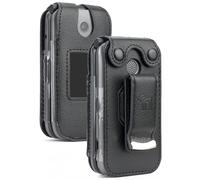 Étui pour téléphone à clapet Coolpad Belleza Nakedcellphone [Cuir végétalien noir