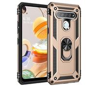 Étui pour téléphone Compatible with LG K61 / Q61 Cas et support de téléphone mobile, avec boîtier de porte-bagues magnétiques, protection antichoc forte Compatible with LG K61 / Q61 Protection durable