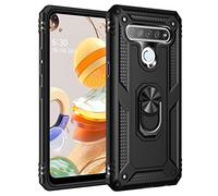 Étui pour téléphone Compatible with LG K61 / Q61 Cas et support de téléphone mobile, avec boîtier de porte-bagues magnétiques, protection antichoc forte Compatible with LG K61 / Q61 Protection durable