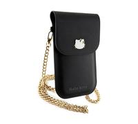 Étui pour téléphone portable Hello Kitty avec bandoulière et chaîne métallique, noir - One Size