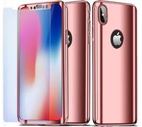 Étui pour téléphone portable NALIA 360 degrés pour Apple iPhone XS Max, Coque intégrale & verre de protection Rose Or