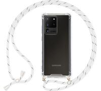 Étui pour téléphone portable NALIA avec chaîne pour Samsung Galaxy S20 Ultra, étui souple à cordon blanc