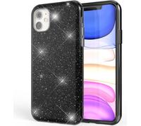 Étui pour téléphone portable NALIA pailleté compatible avec l'iPhone 11, diamant pailleté Étui pour téléphone portable Bling Cover Noir