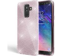 Étui pour téléphone portable Samsung Galaxy A6 Plus par NALIA, paillettes Ultra-Slim Case Cover Rose